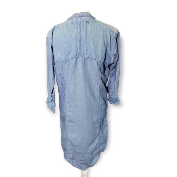 Etienne Marcel Women's Linen Blend Chambray Denim Shirt Dress Size XS - Picture 8 of 12